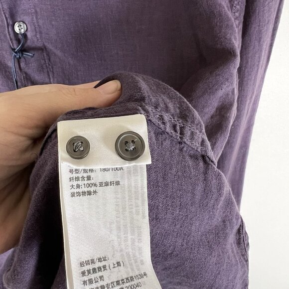 NEW Abercrombie Fitch Button Down Shirt Mens Medium Adult Purple The A&F Linen - Picture 7 of 11